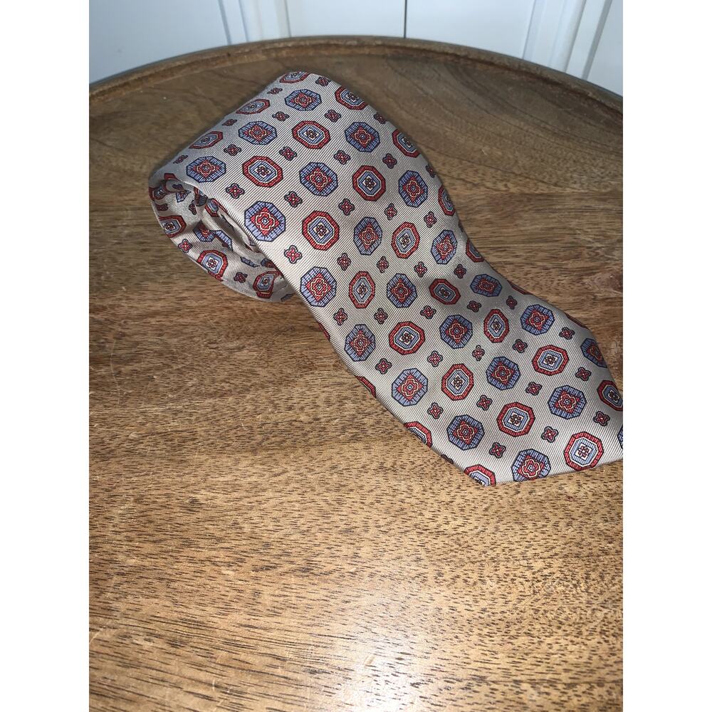 Envoy Vintage Silk Tie Geometric‎ Pattern Multicolor Men's Designer